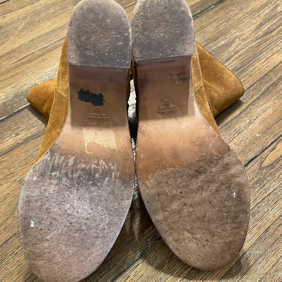 Laurence Dacade Babacar Camel Quilted Round Toe Buckle Suede Boots Size 37 6.5 - Picture 10 of 13